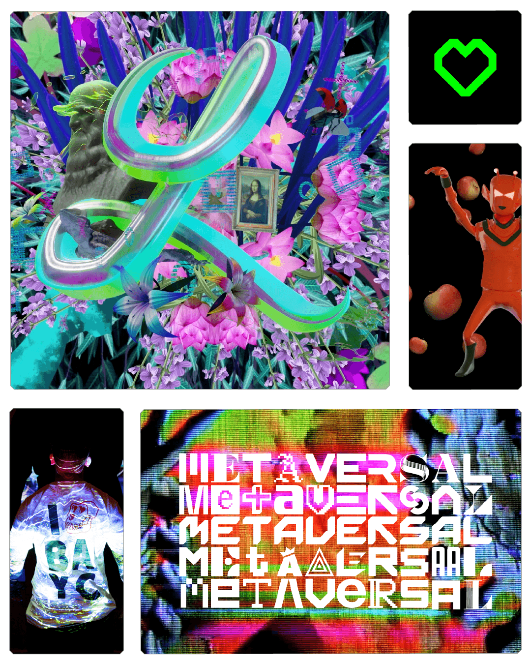 Metaversal identity applied across its website, editorial content, clothing and merchandise.