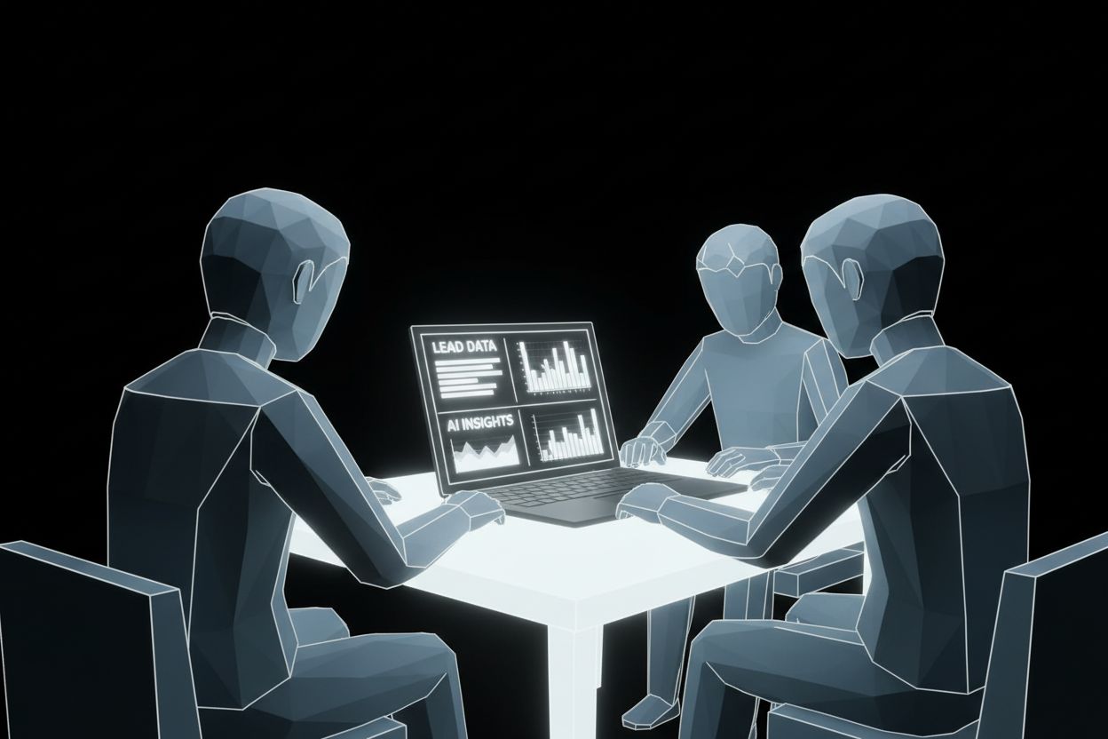 Team reviewing AI lead generation dashboard