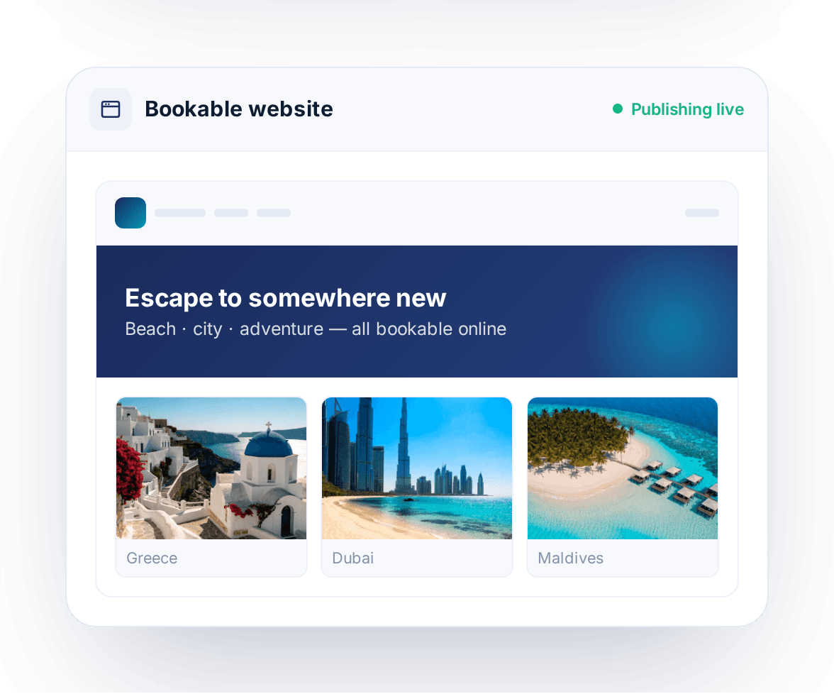 Bookable website builder mockup