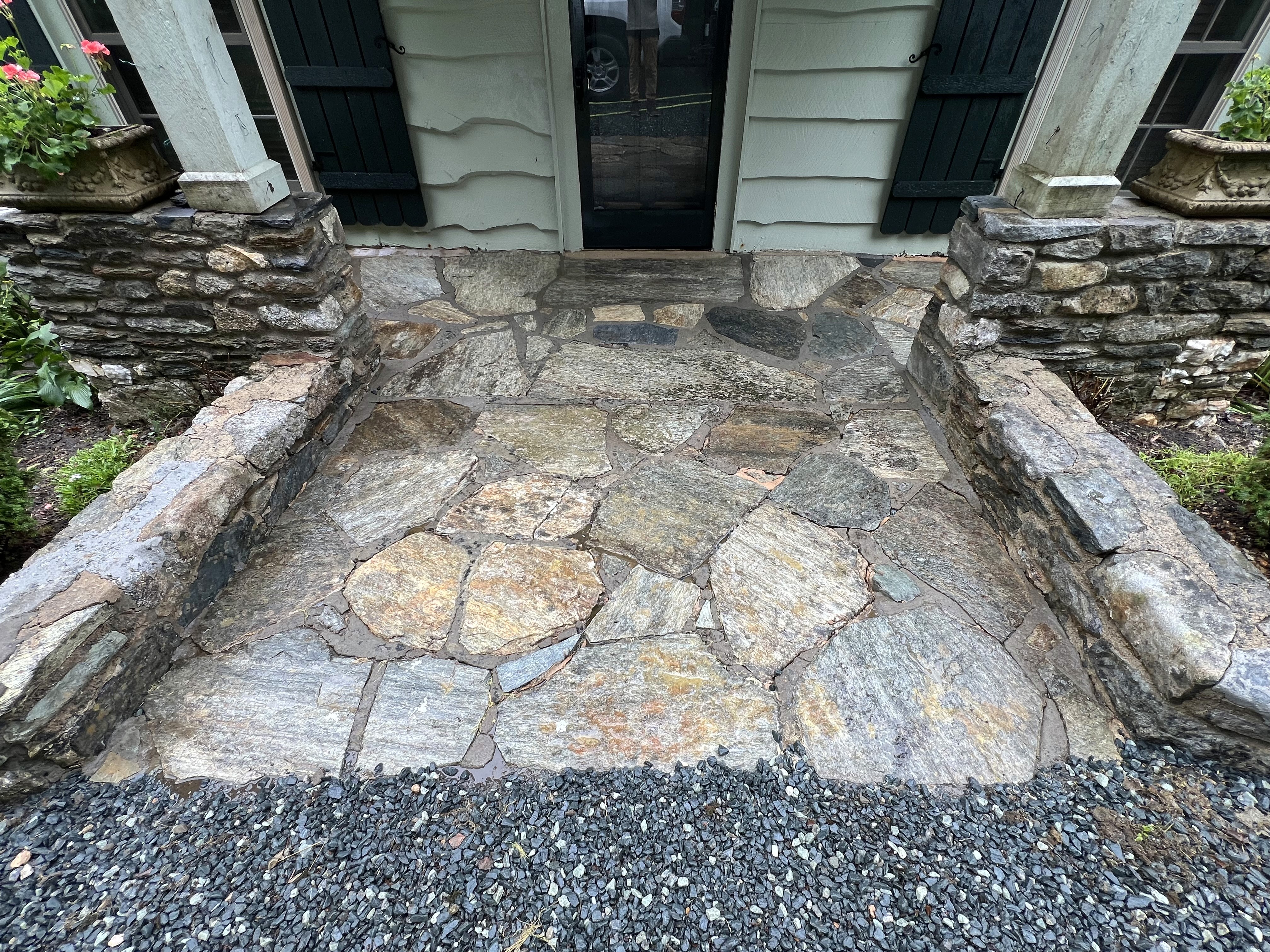 After brick and stone cleaning