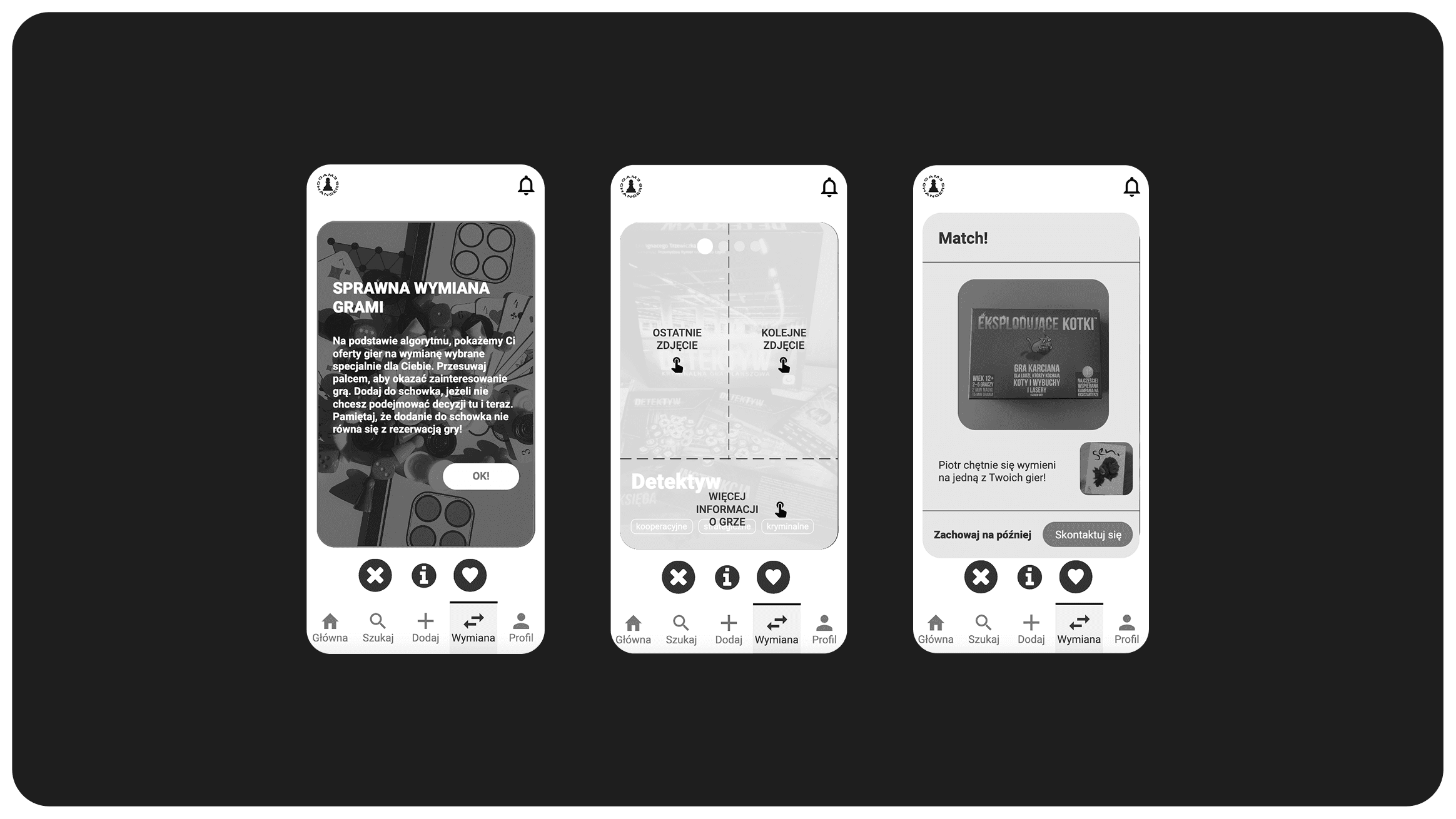 A concept design for Game Changers app - matching algorithm