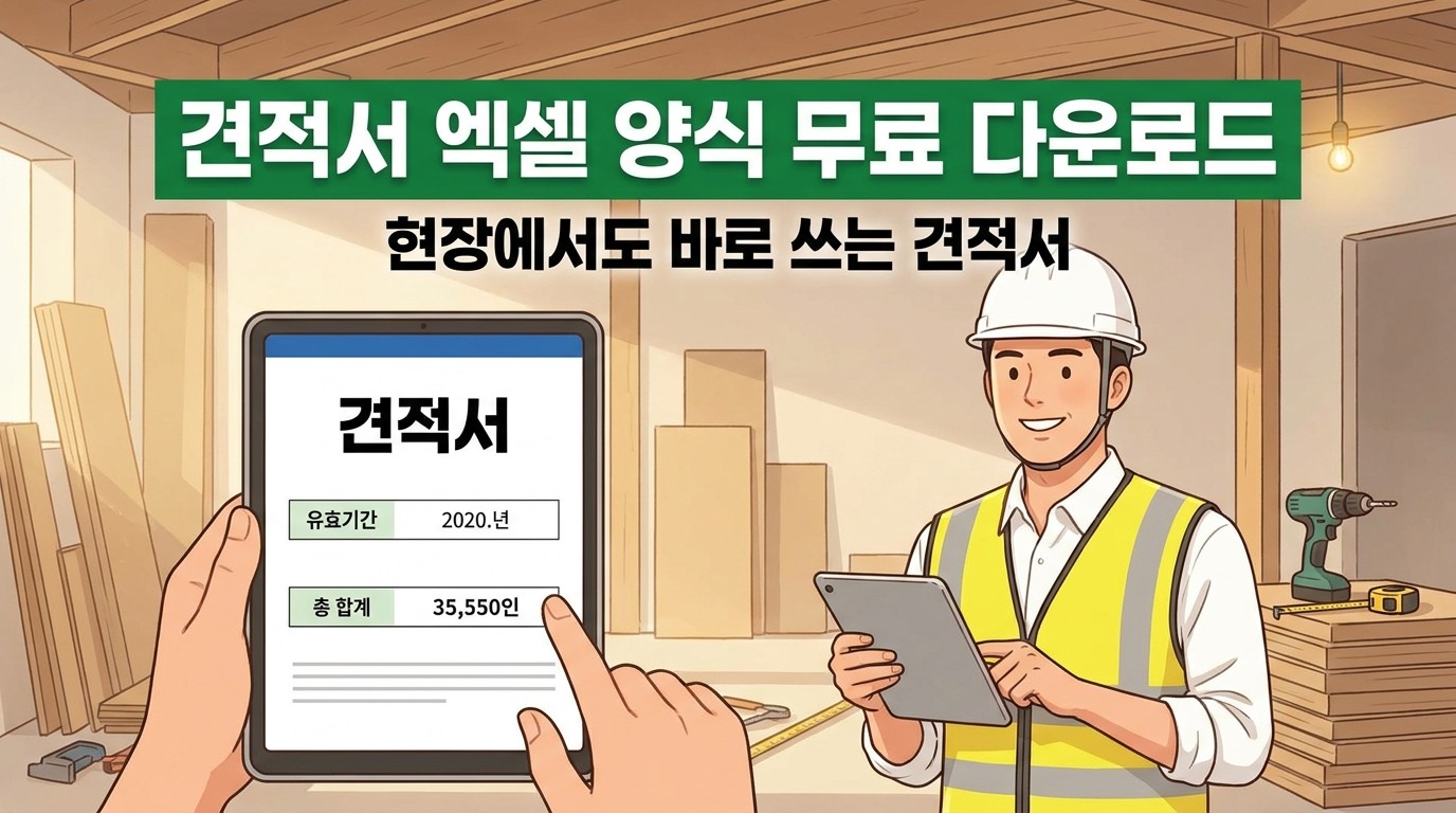 견적서 엑셀 양식 무료 다운로드