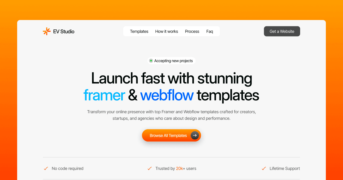 EV Studio – Framer & Webflow Templates for Startups