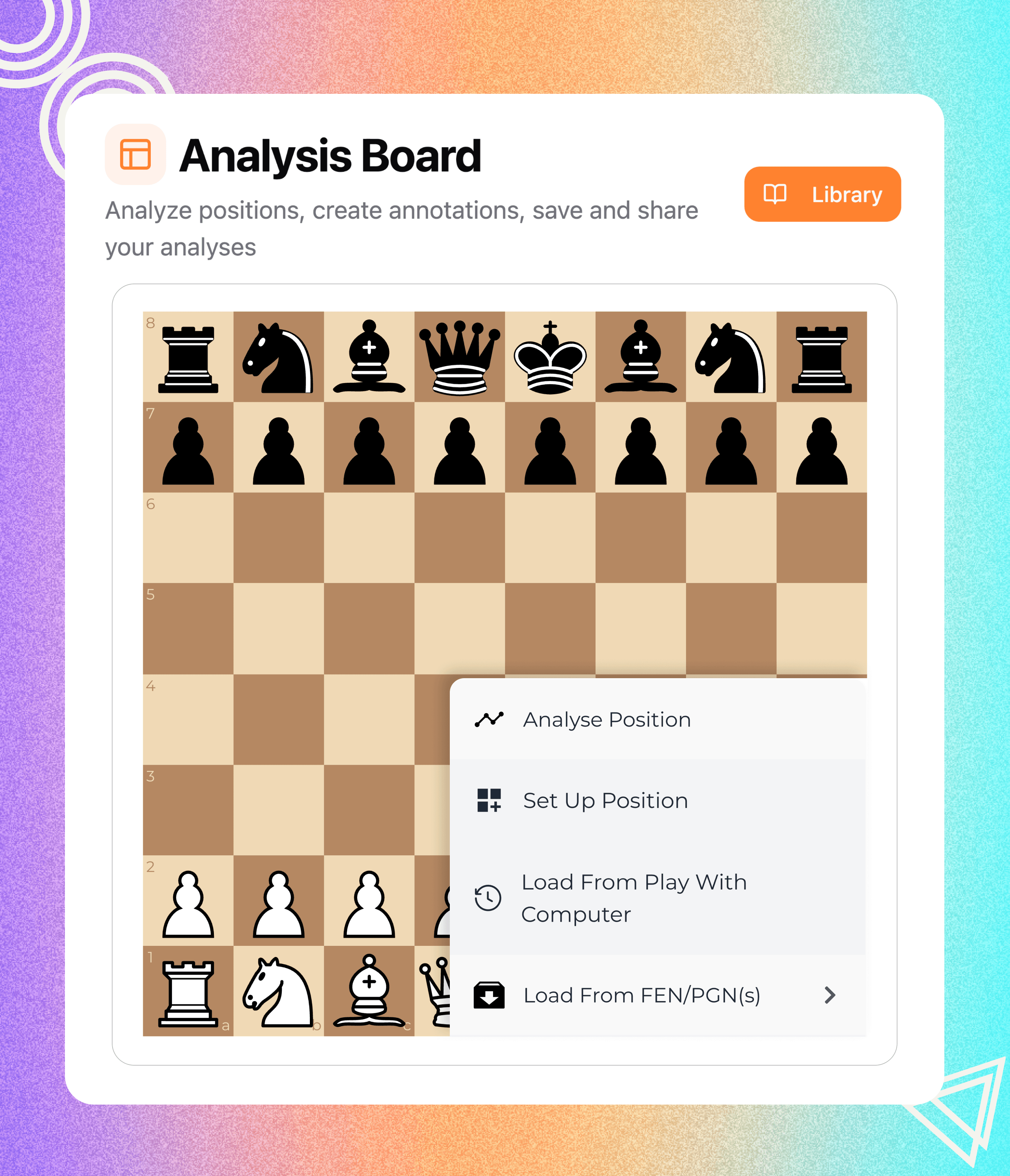 ChessPlay.io analysis board for chess strategies.