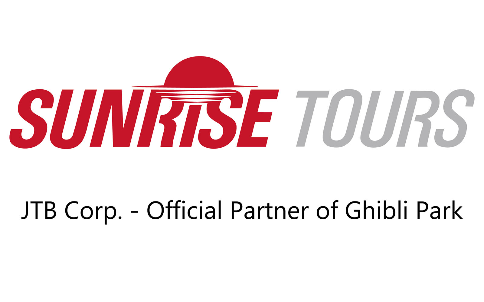 Sunrise Tours logo, JTB Corp. official partner of Ghibli Park.