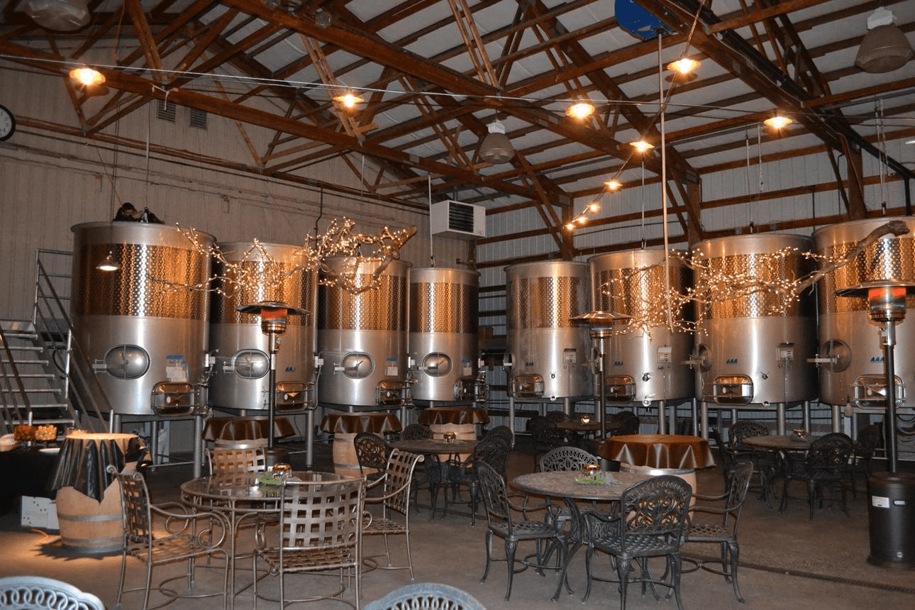 The former airplane hangar that became home to Dunham Cellars — a place where industry, art, wine, and community slowly intertwined.