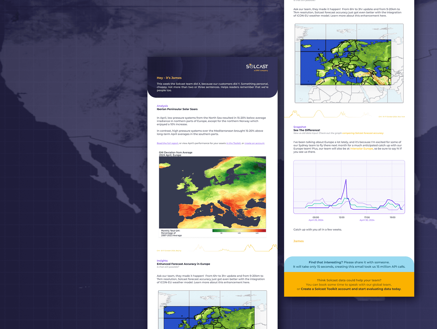 Solcast newsletter asset design by DesignGuru