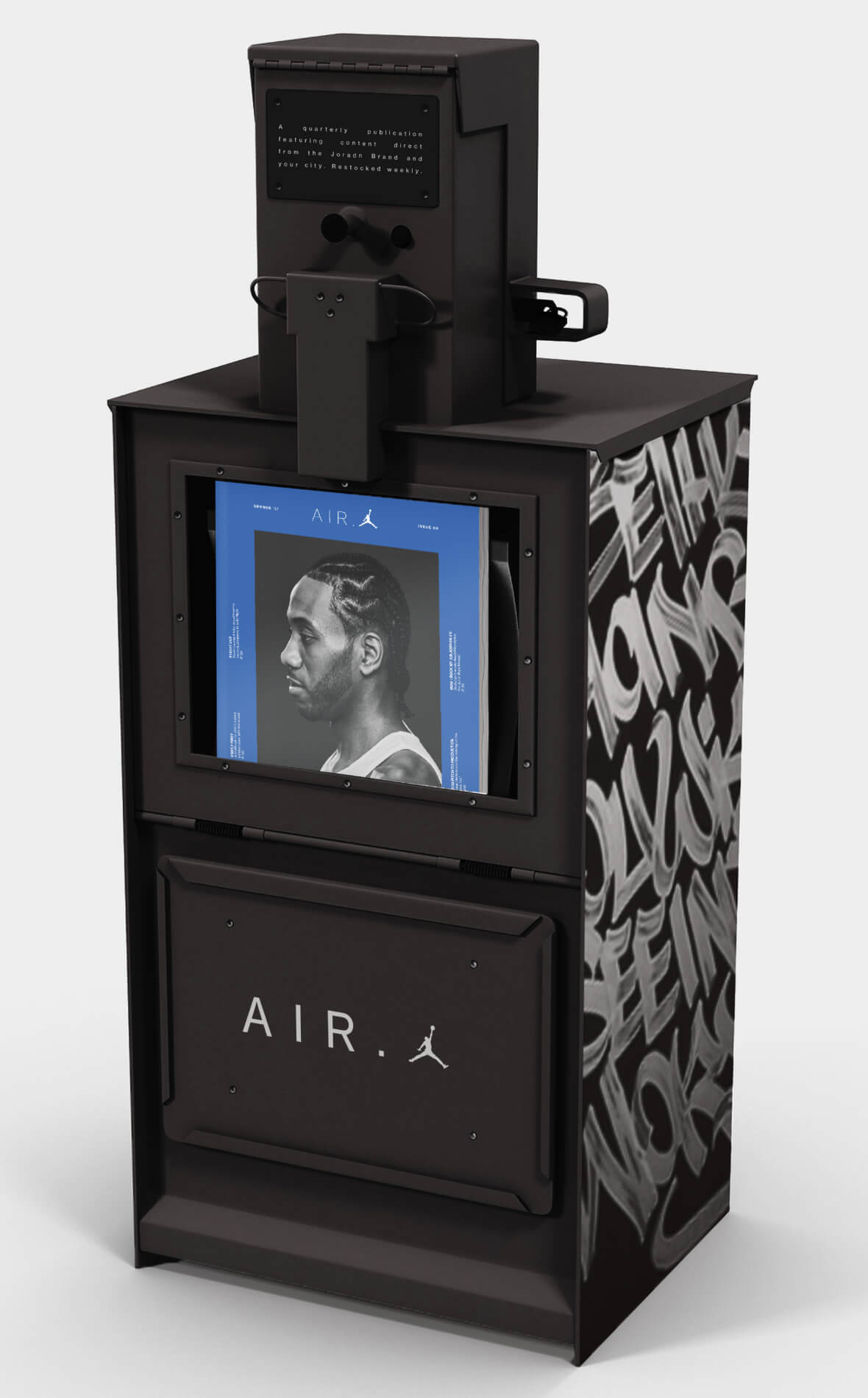 Newspaper box with Jordan magazine inside