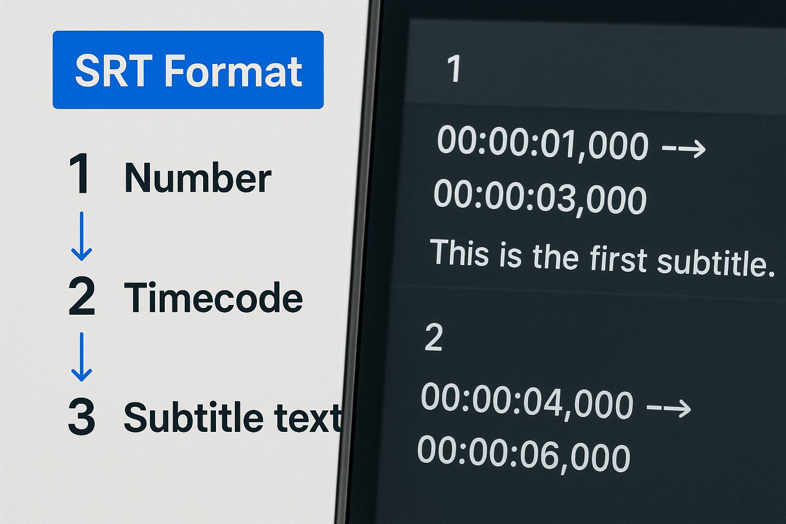 Infographic about how to create srt file