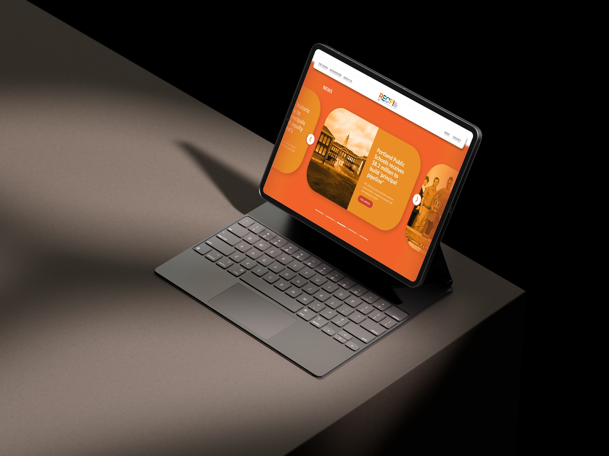 RECPI visual identity on digital interface