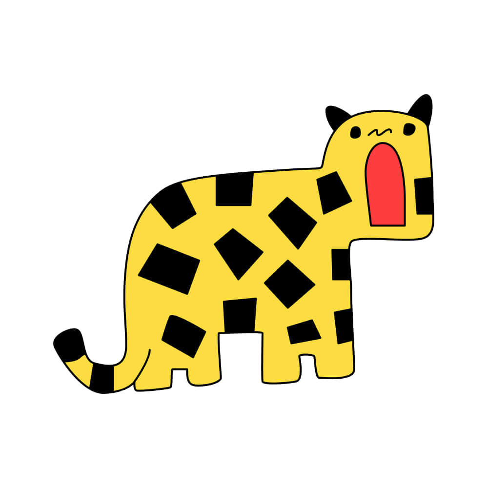 Cartoon Leopard with Open Mouth #0xW73