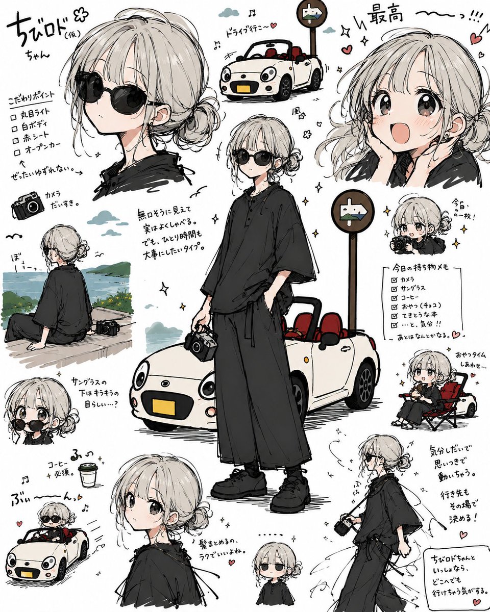 Anime Travel Character Sheet Collage