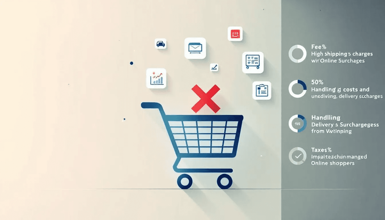 An image depicting high shipping costs and unexpected fees impacting online shoppers.