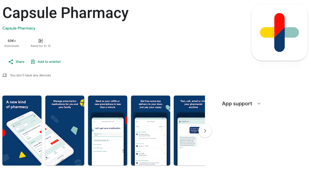 Capsule Pharmacy Playstore