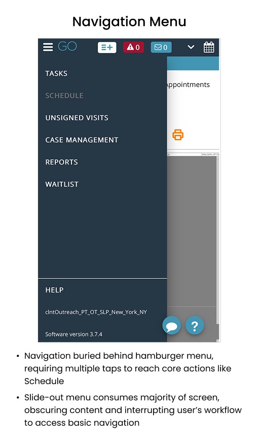 e navigation menu