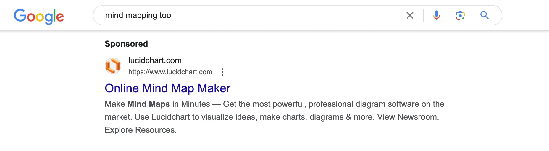 A Google Ads copy text example with a good message match