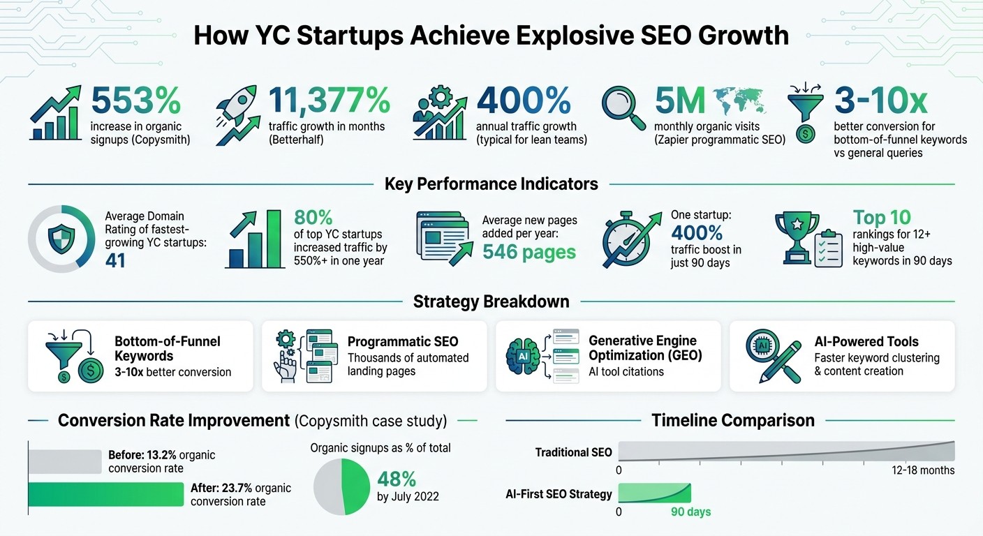 YC Startup SEO Success Metrics and Growth Statistics