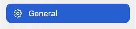 General selected in the Settings sidebar.