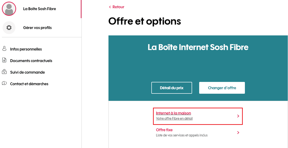 Détail offre internet