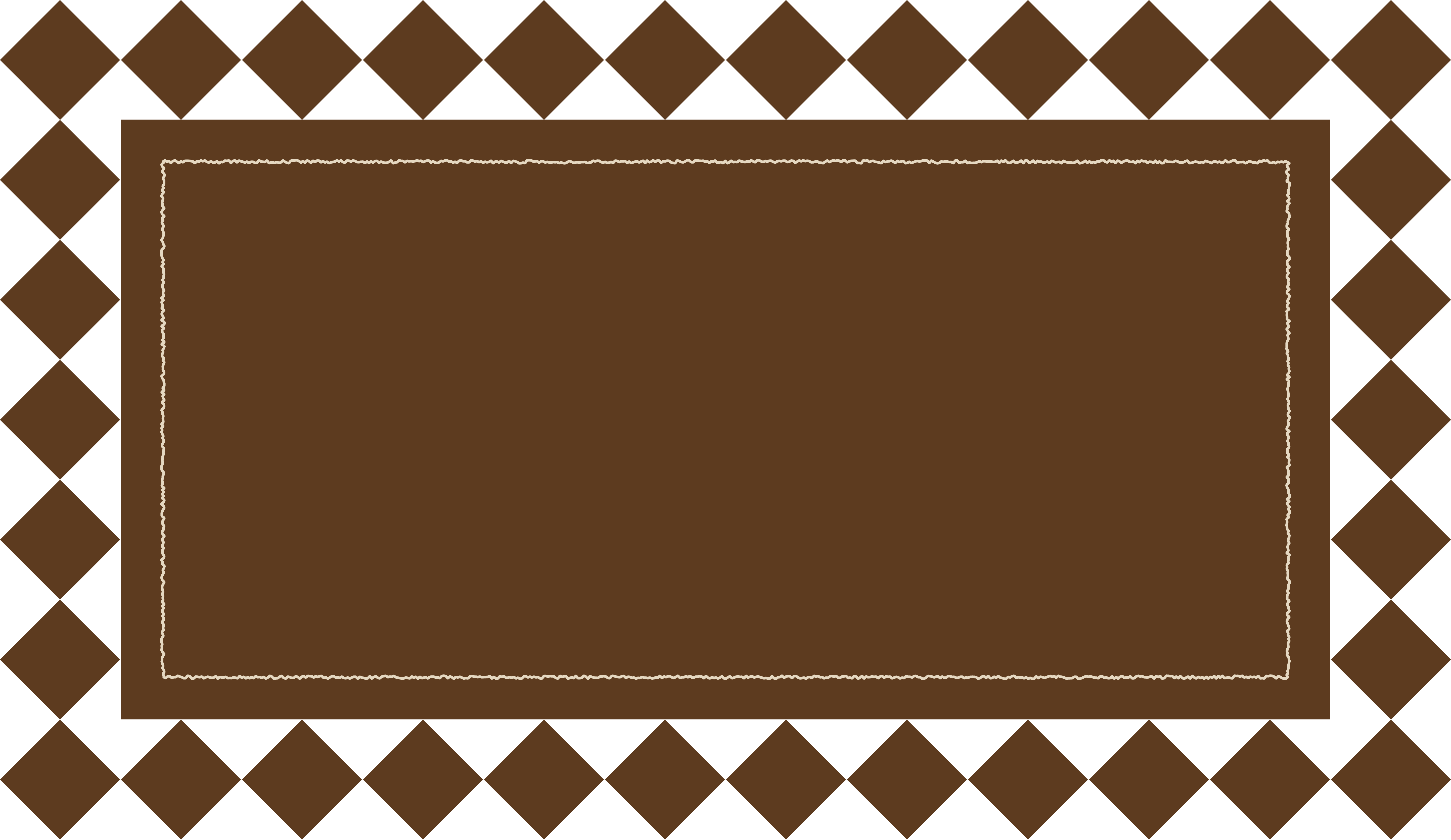 Brown rectangle with diamond border