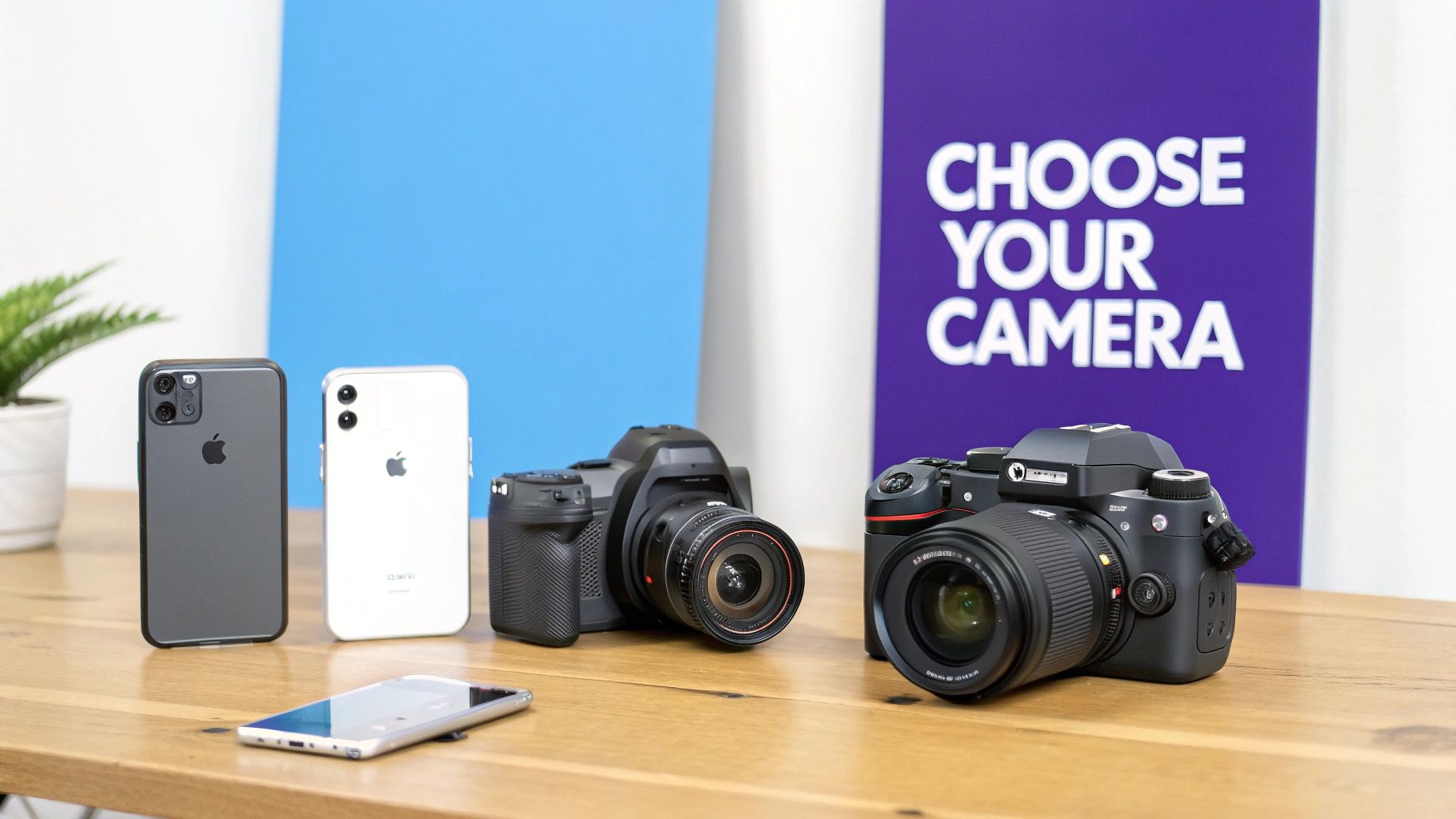 Person holding a digital camera while taking a photo of a product