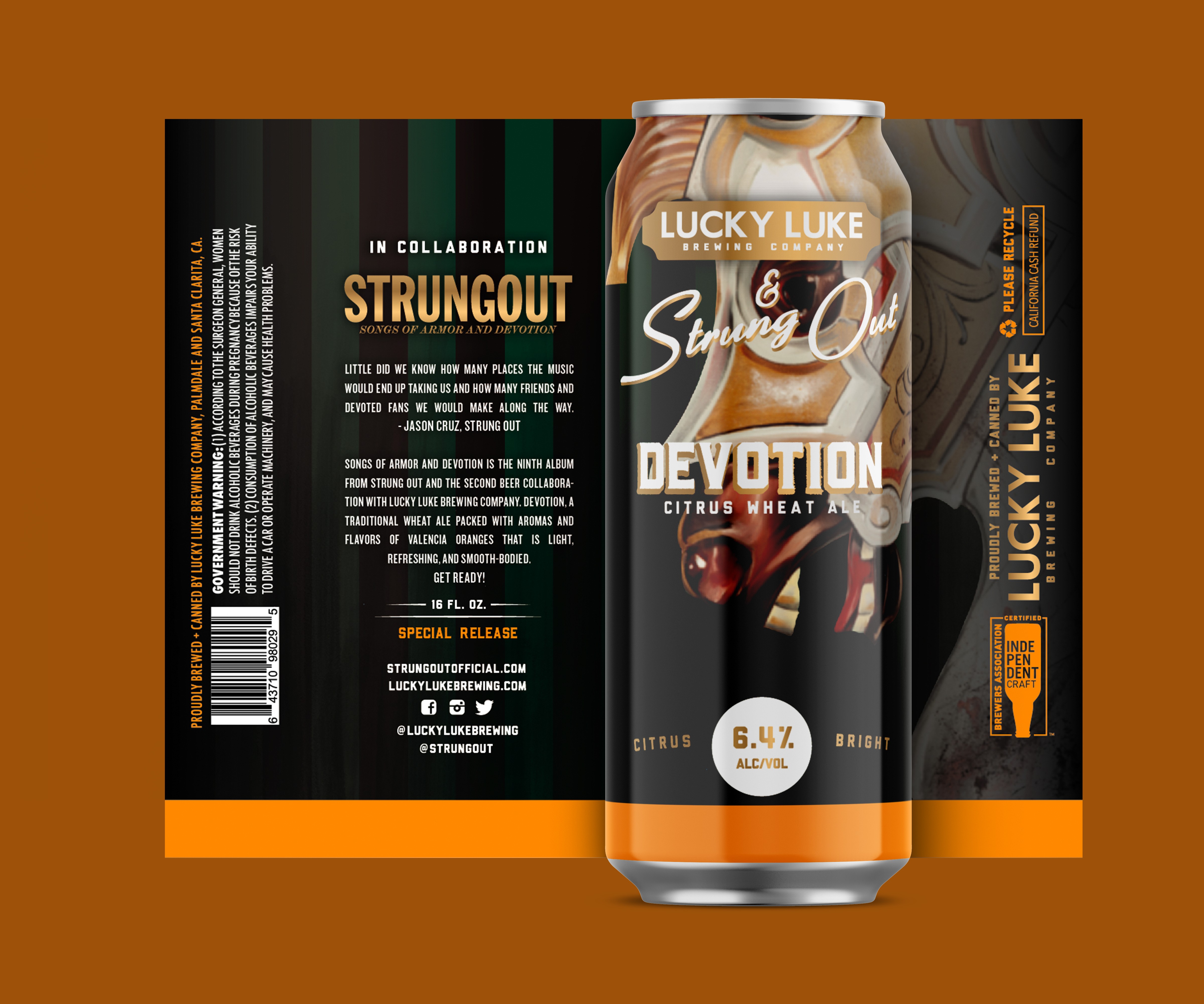 Lucky Luke Shadow Armor and Strungout can label designs