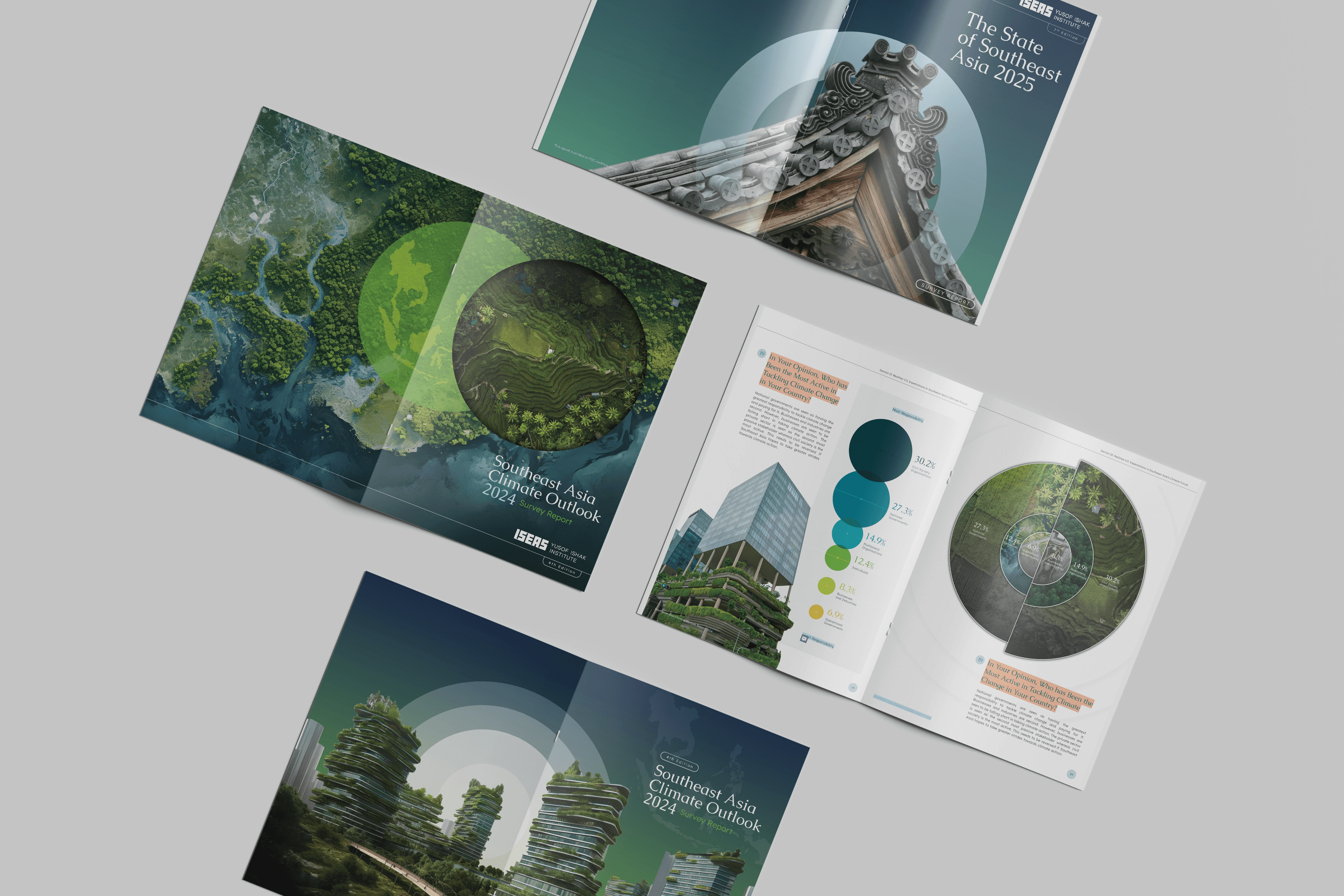 Alt text: A neatly arranged designer's kit featuring two textured fabric swatches in warm autumn colors, paint samples, two bottles, and a brush in a divided wooden box. The composition and tones evoke creativity and warmth.