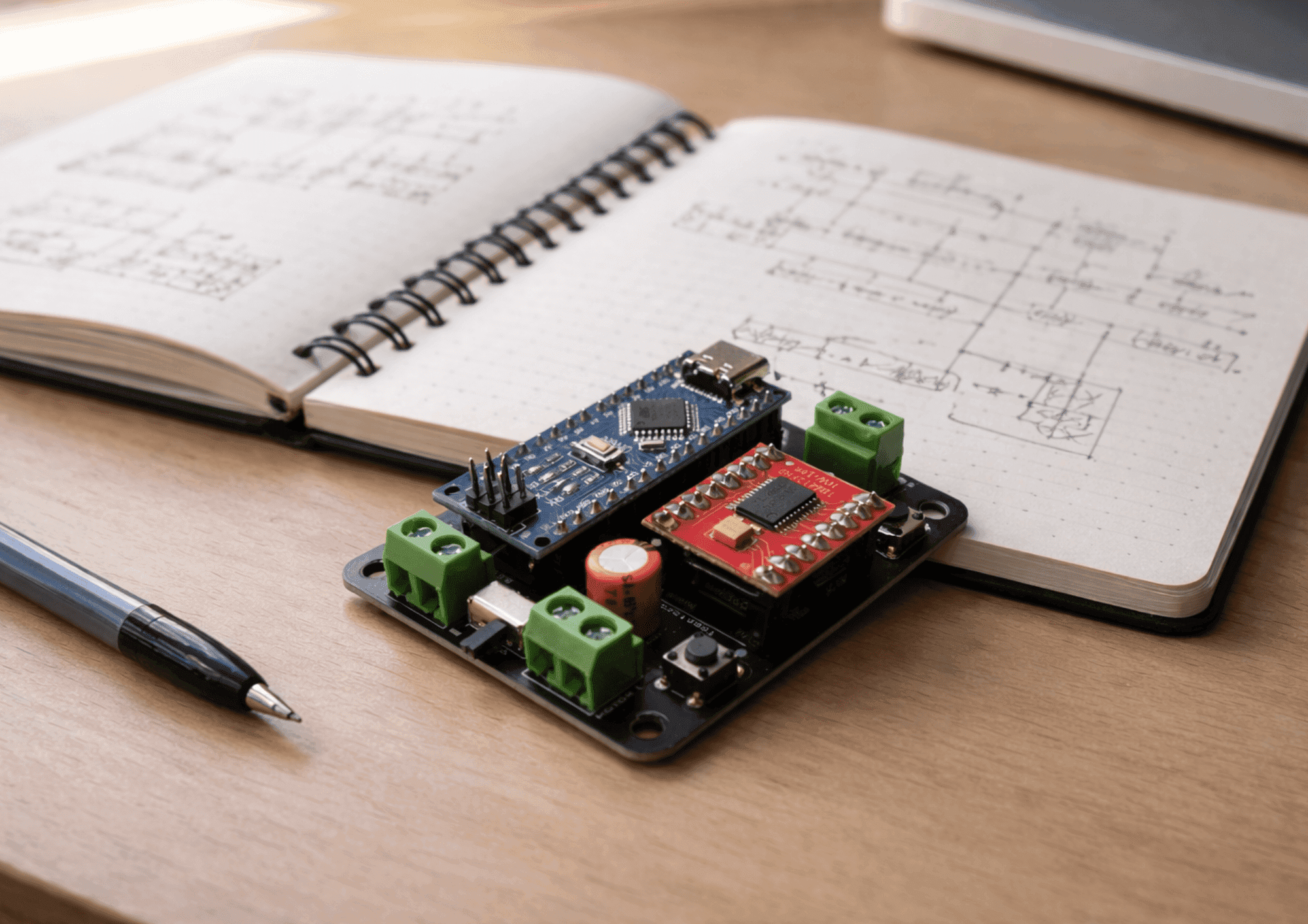 Blueprint 01 robot controller board with TechGeeks branding – LFR PCB India