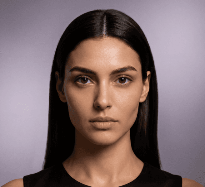 Tamar Buchnik AI model portrait for modern jewelry styling