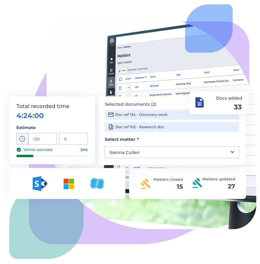 Iken’s interface Screenshot within the legal case management software
