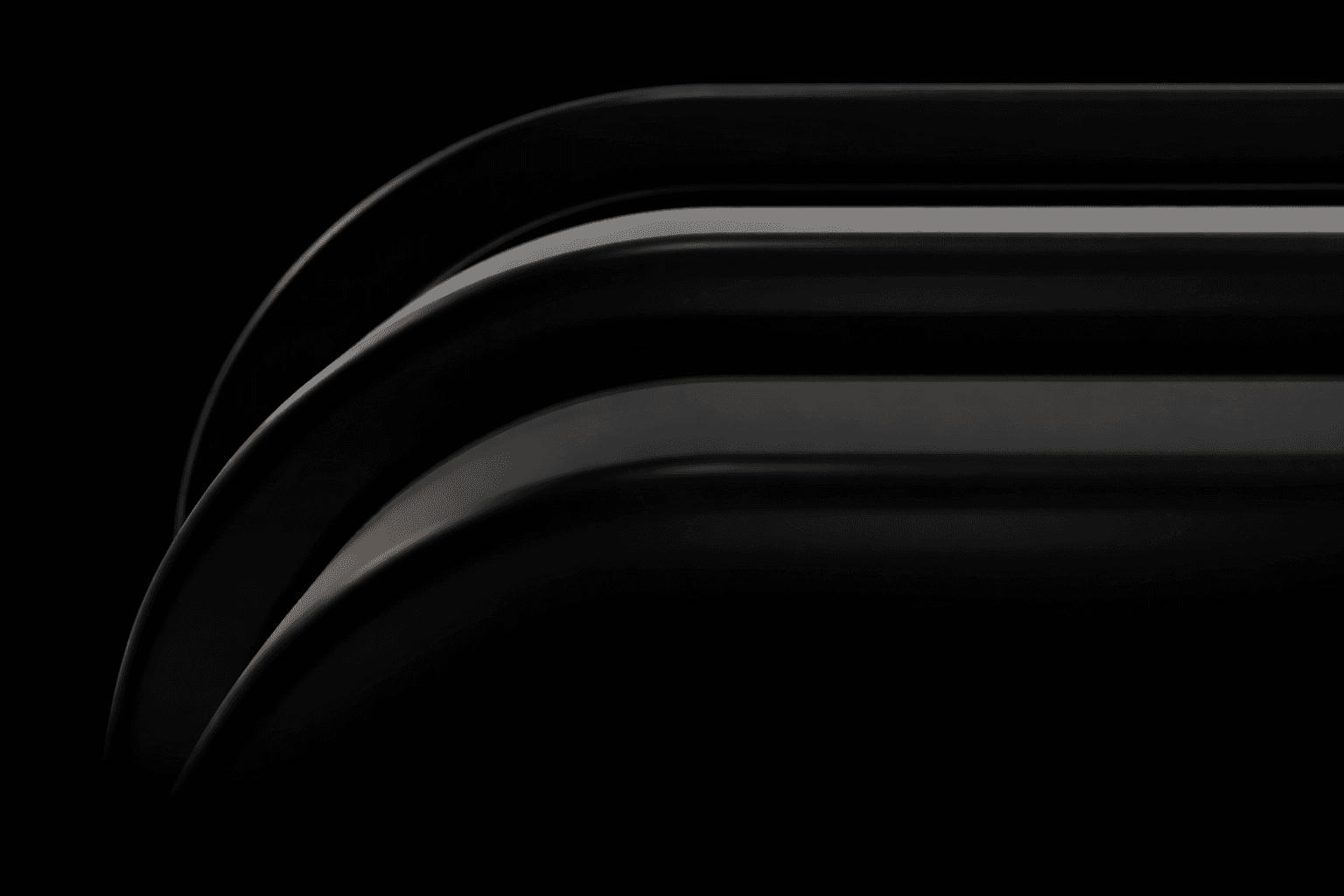 Abstract dark metallic curves with subtle lighting