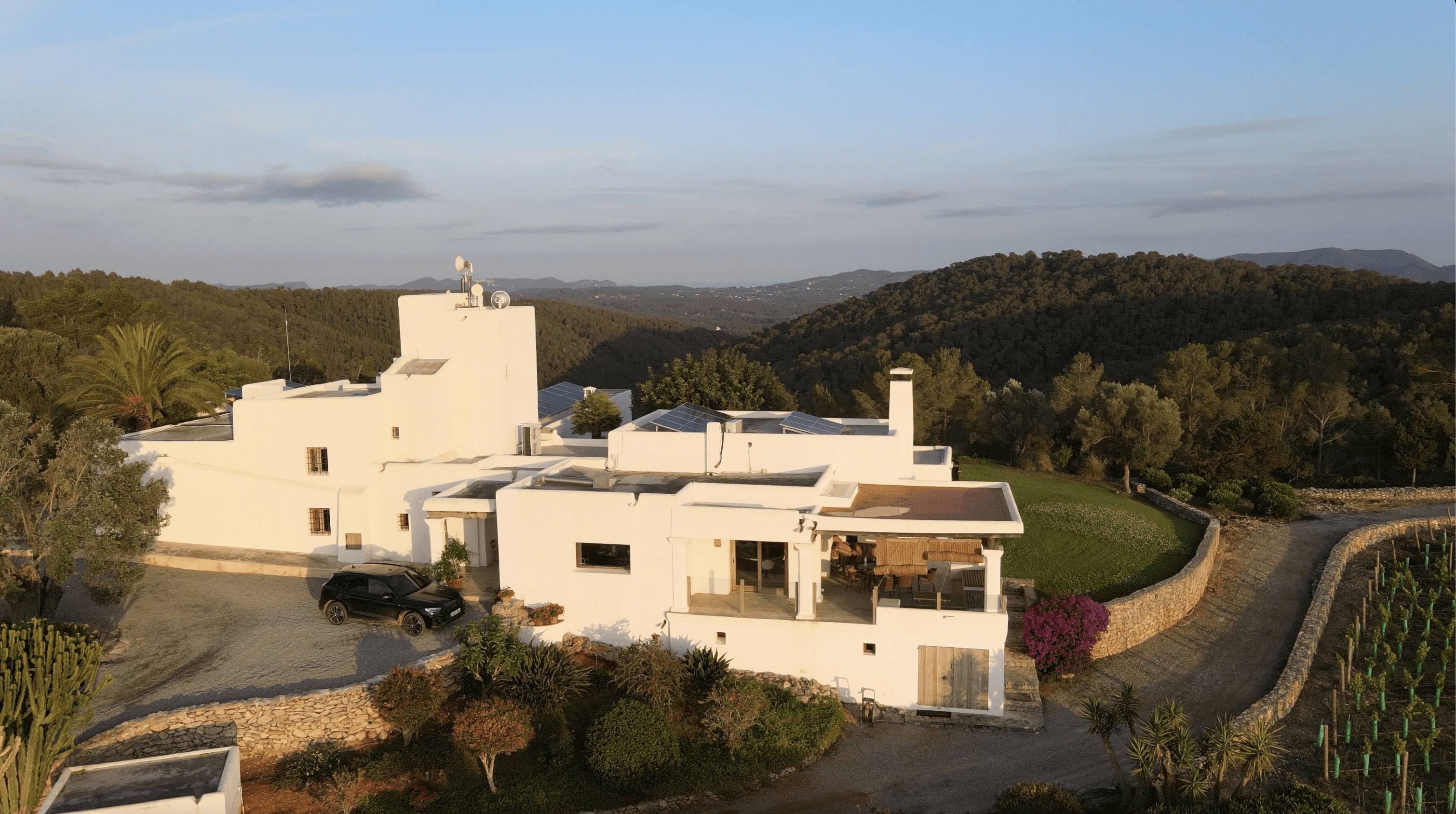 White Finca Surrounded by Forest