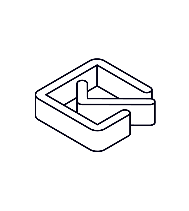 A black background featuring a white square outline in the center.