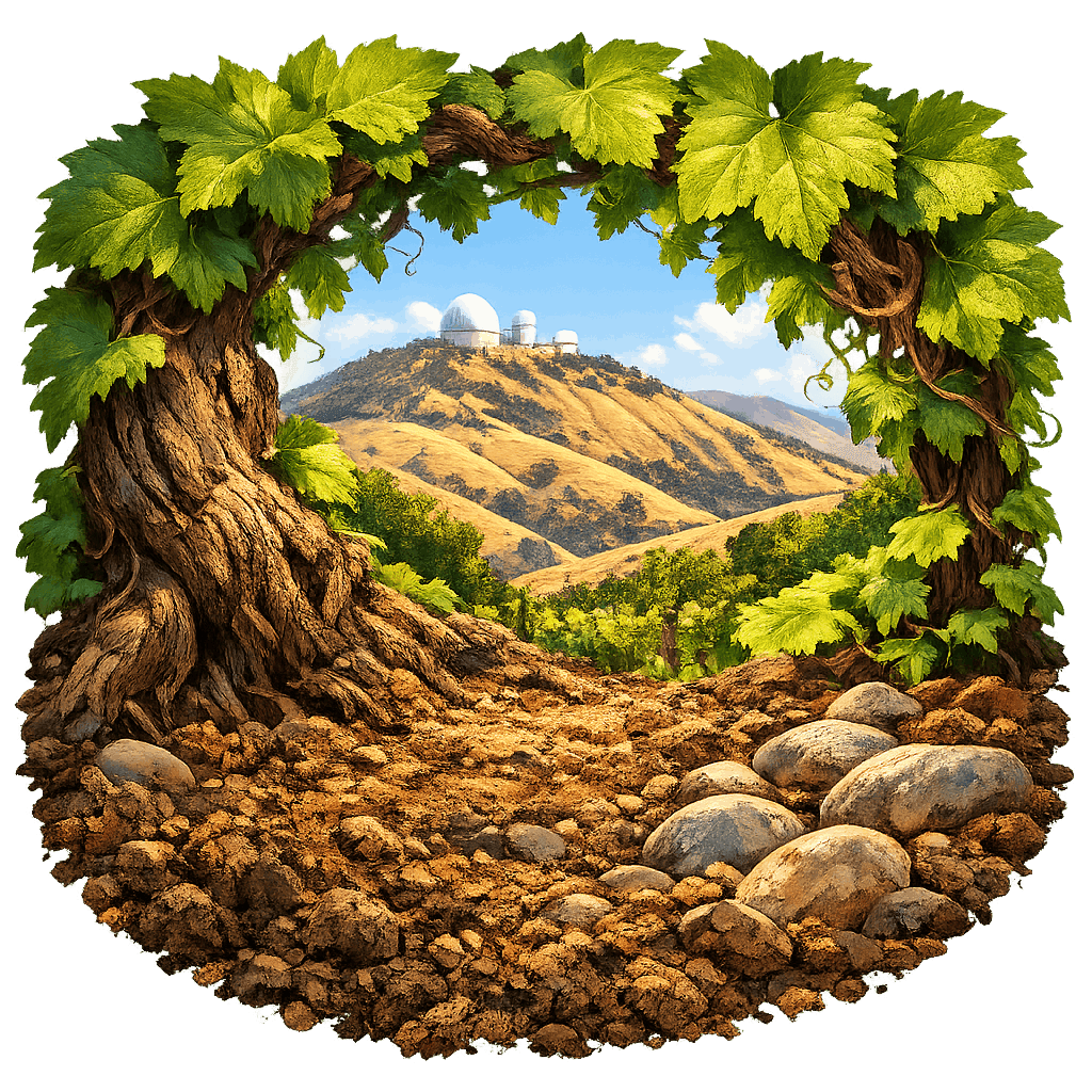 Detailed graphic of the Santa Clara Valley wine region.