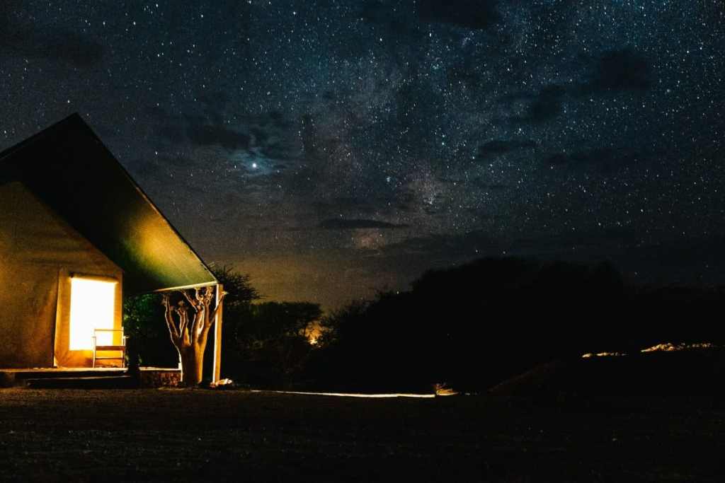 Camping under a starry sky, Namibia