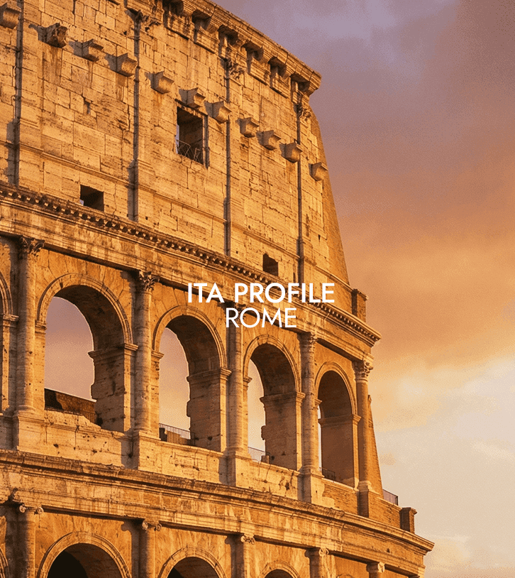 Colosseum in warm evening light, Rome historic architecture