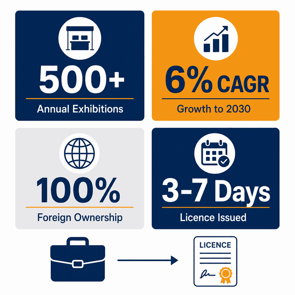 Infographic: Apply for a Exhibition Organization and Management Business License in Dubai