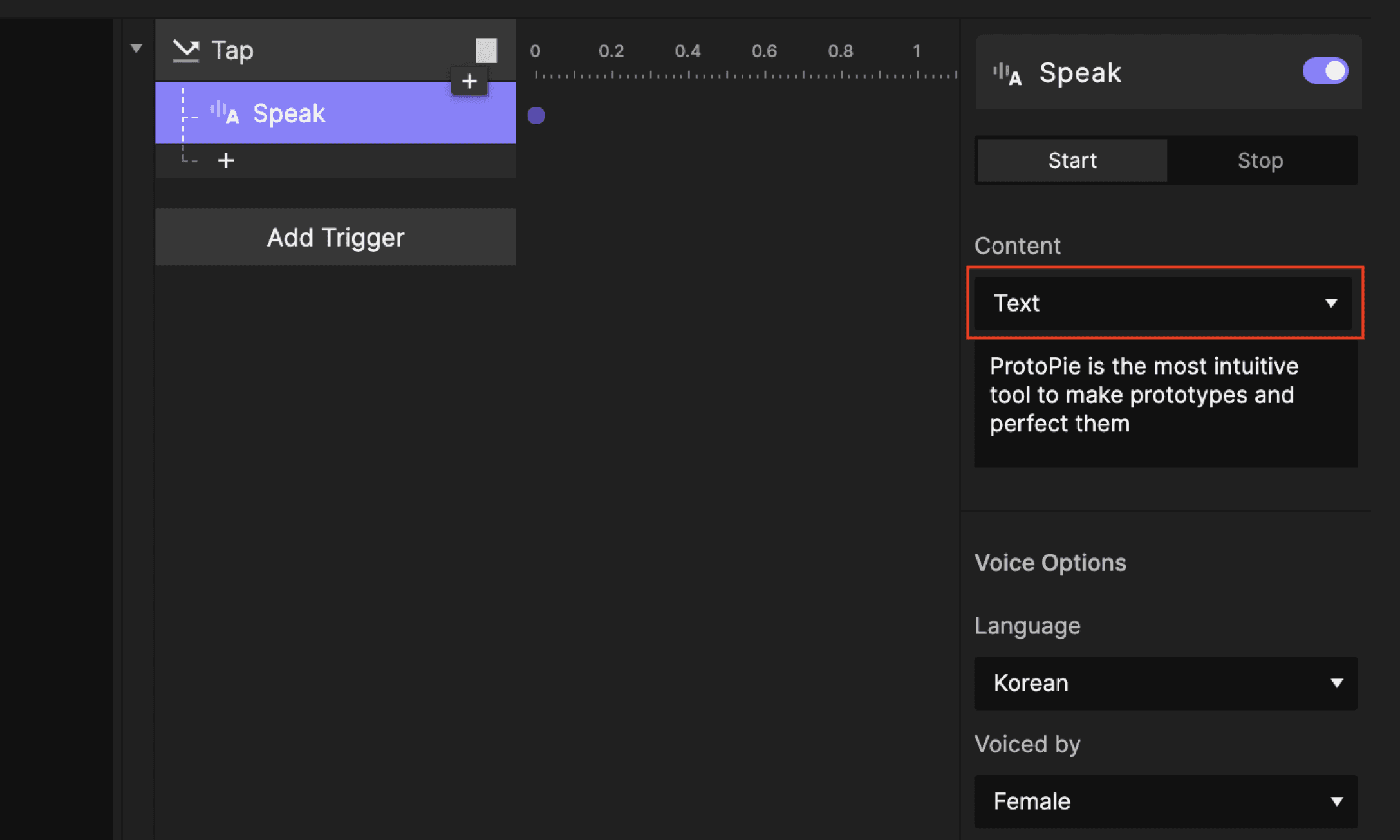 {'_type': 'localeString', 'en': 'speak response'}