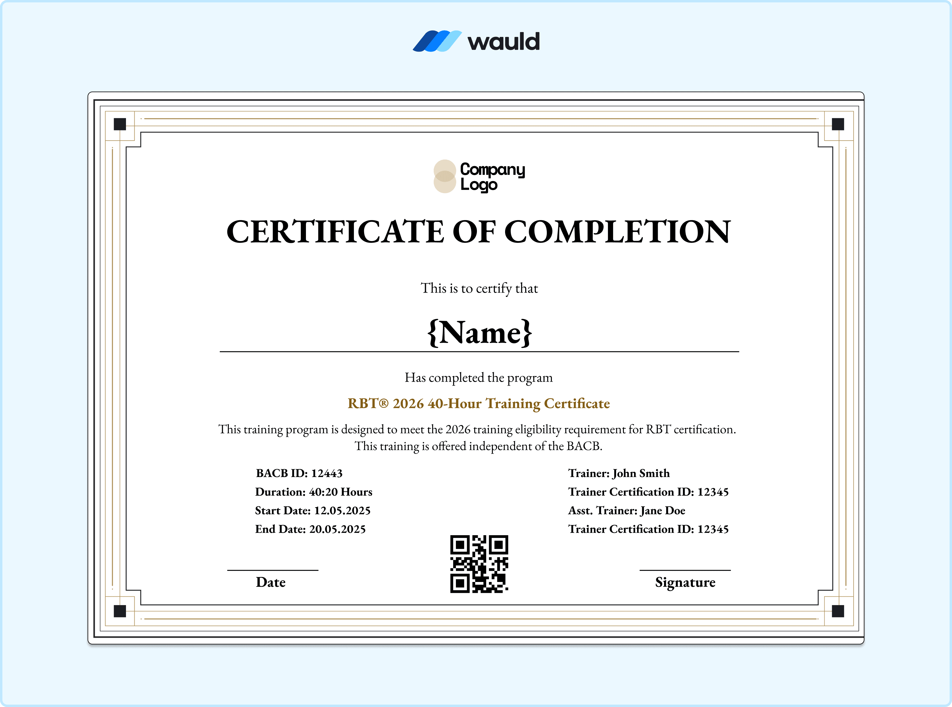 RBT Certificate