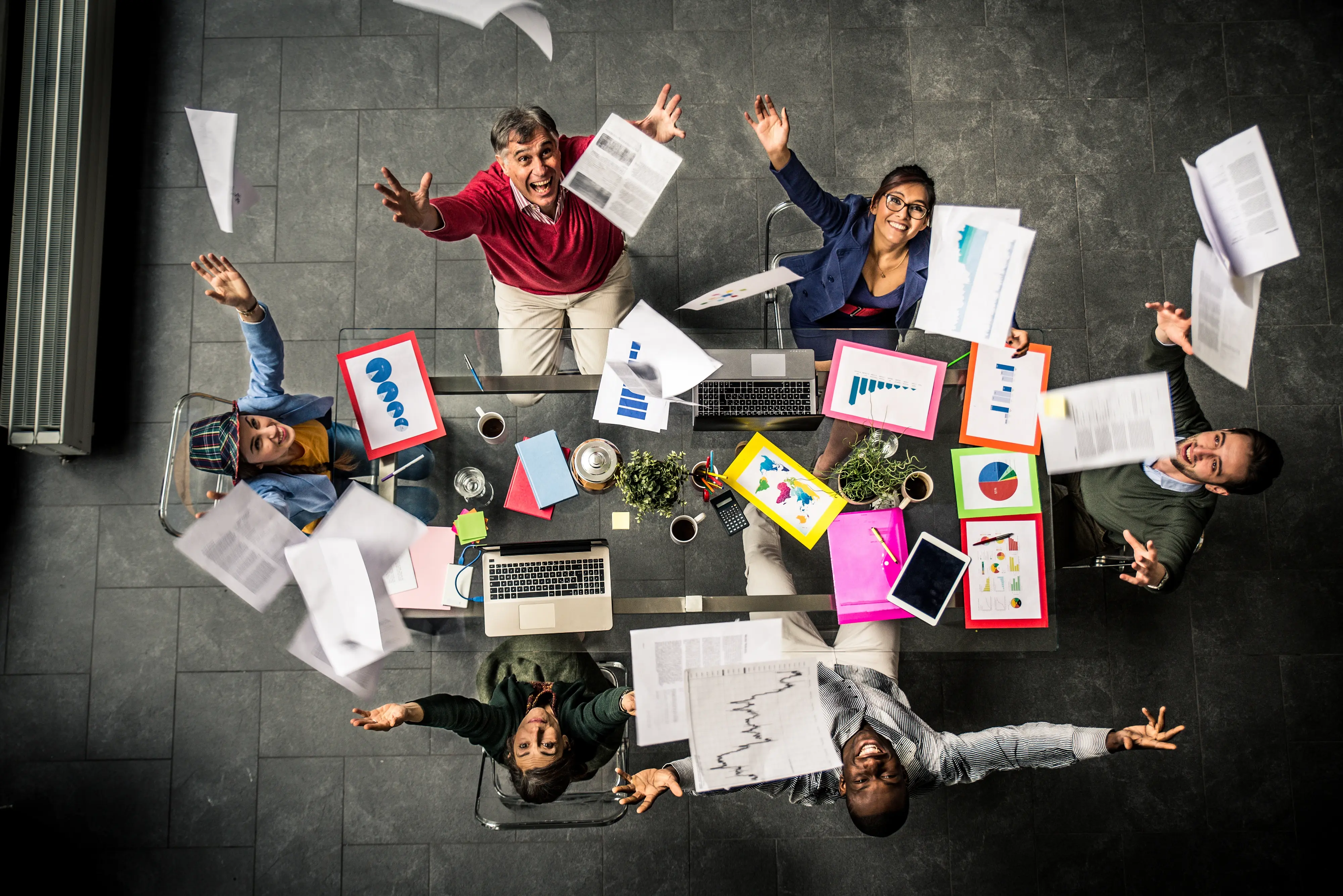 Person reviewing data on tablet