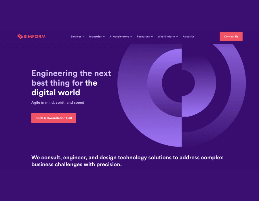 Simform Home Page
