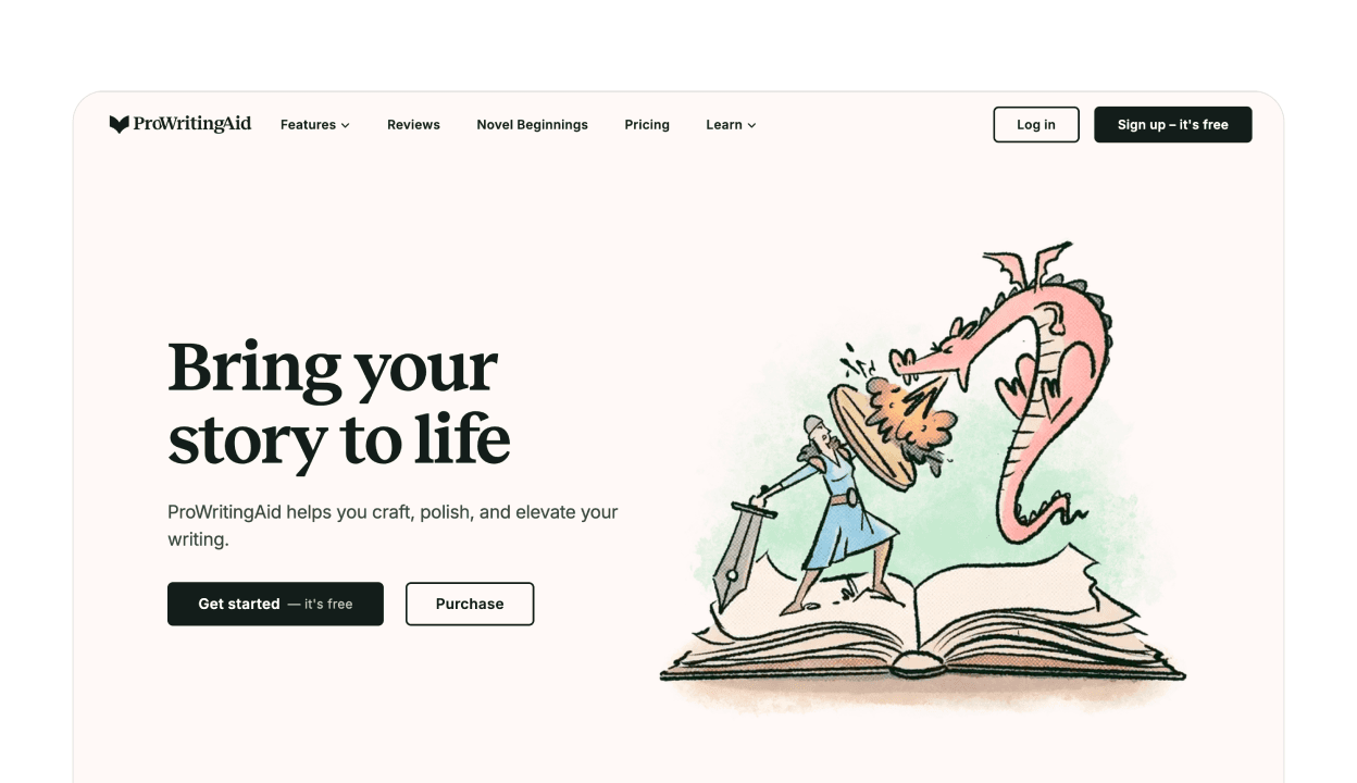 ProWritingAid writing assistant homepage