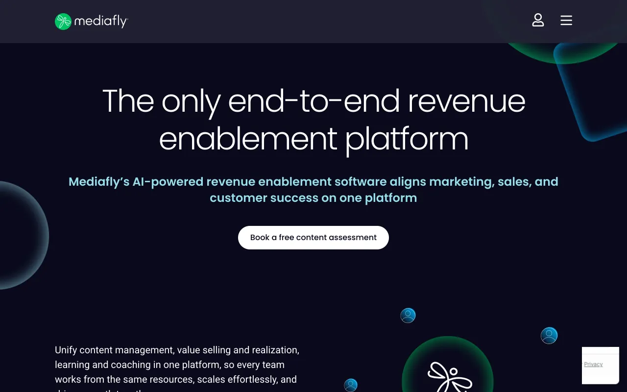 Mediafly homepage, revenue enablement suite that absorbed ExecVision as Coach360