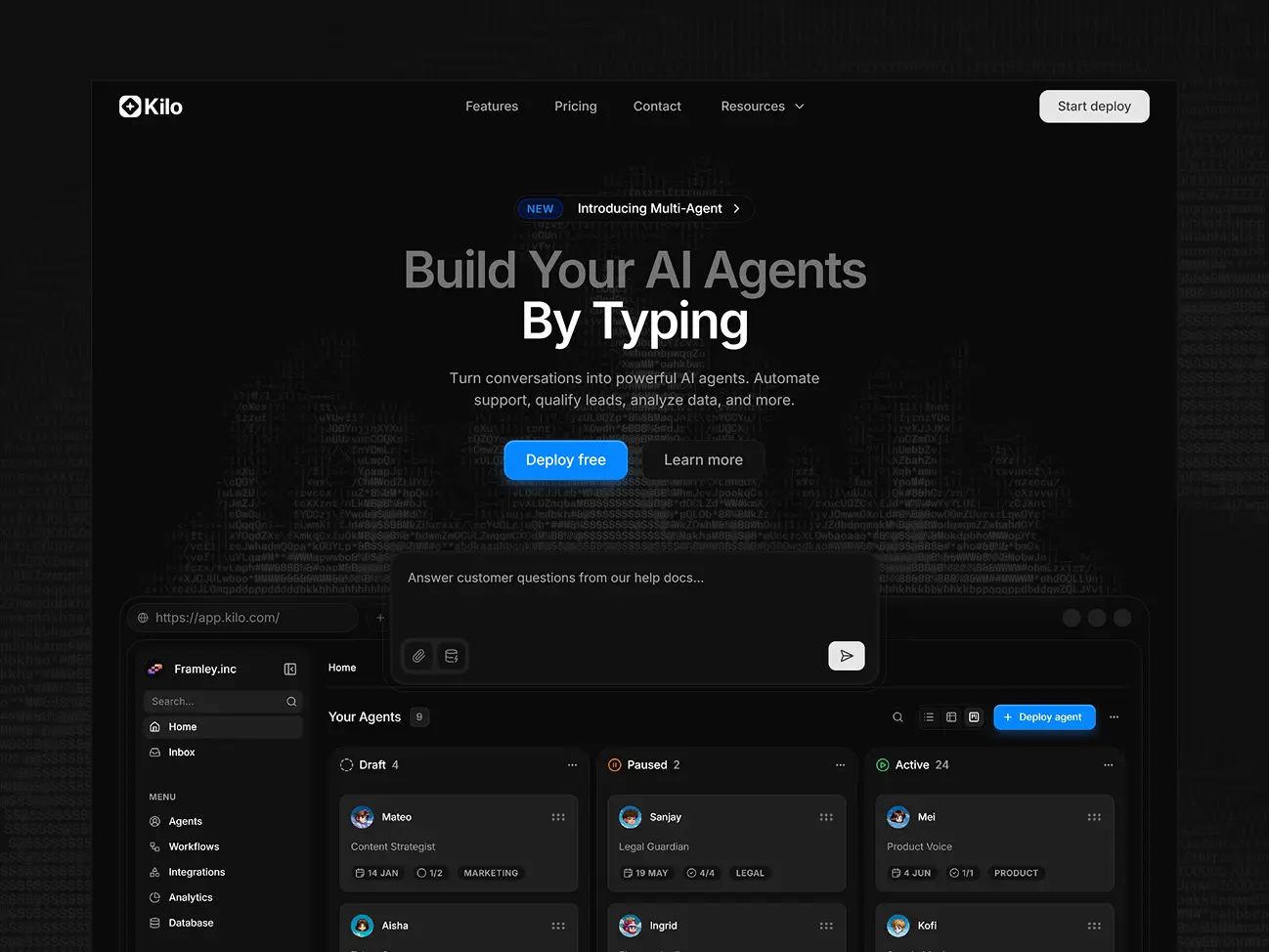 Kilo homepage preview