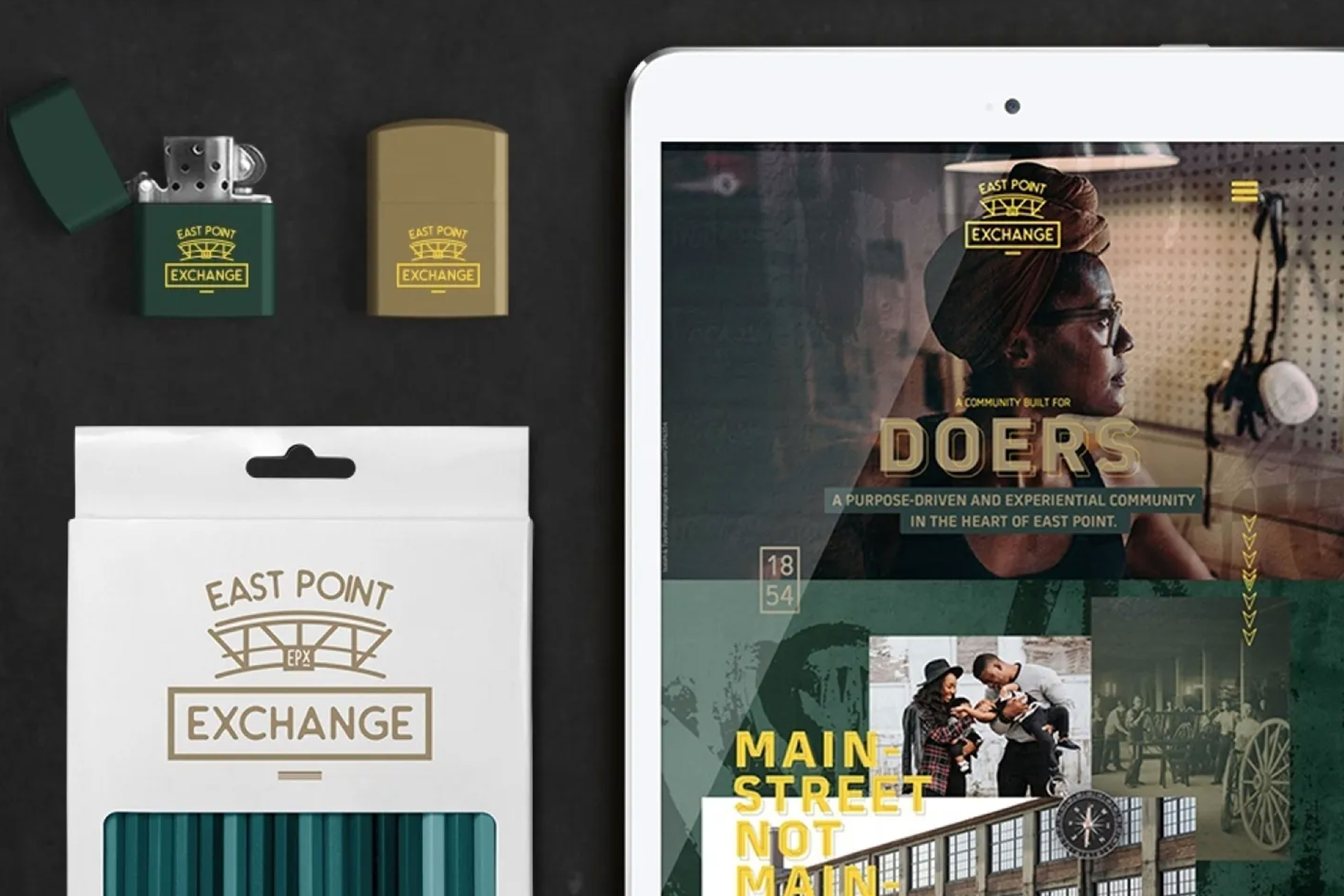 East Point Exchange Mockup highlighting website and logo