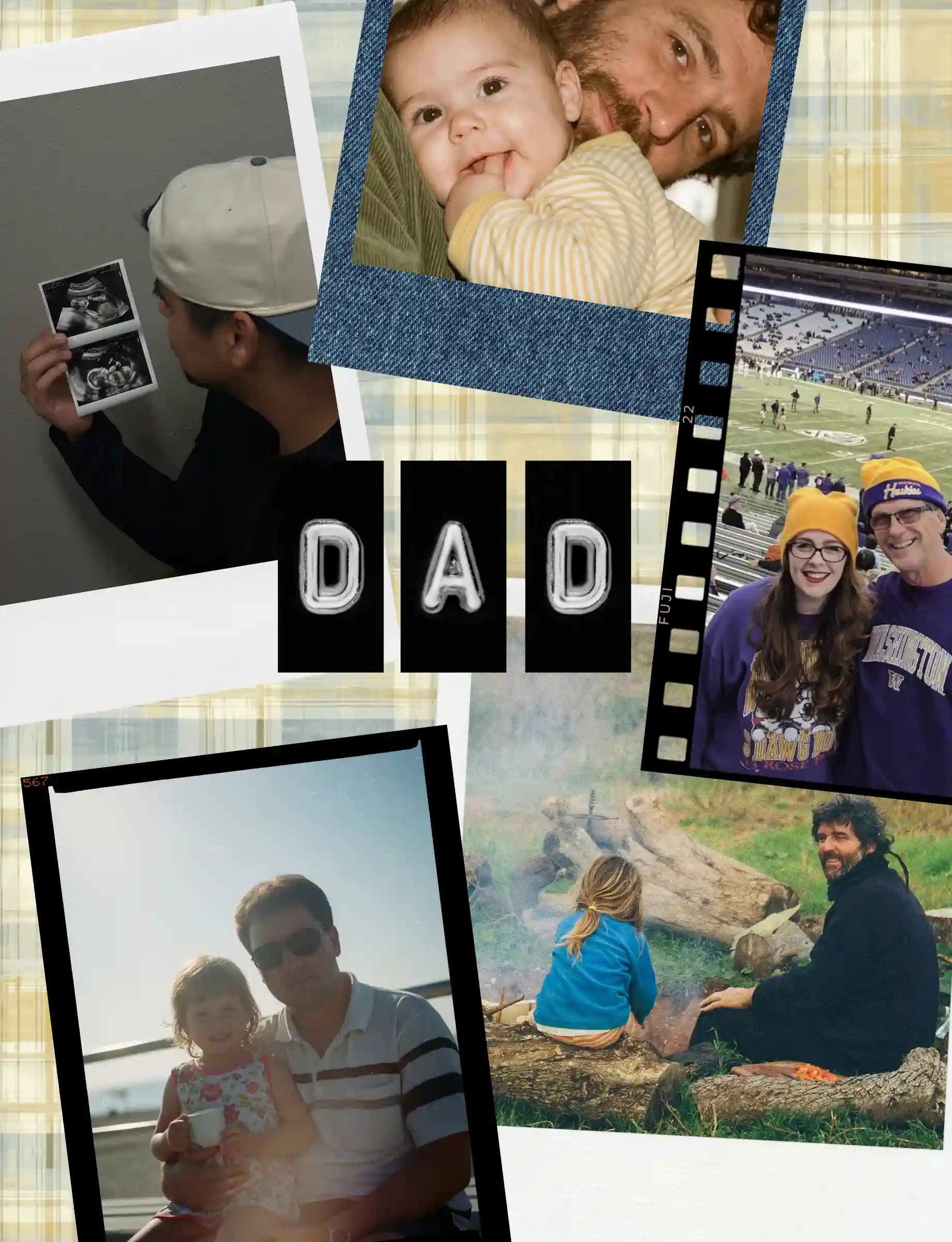 Step 2: PicCollage app screen showing Father's Day card templates ready to fill with your own photos.
