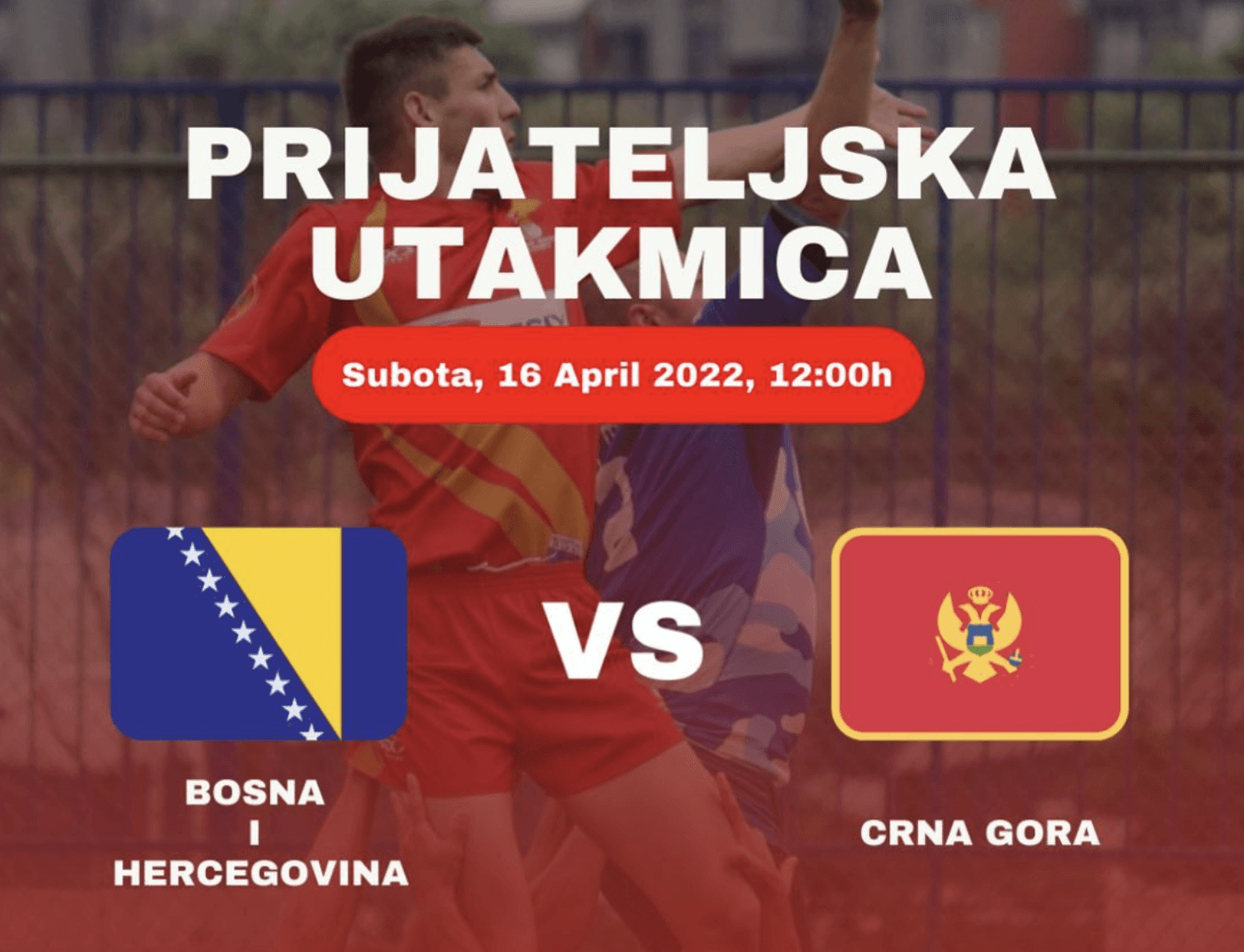 game poster for montenegero versus bosnia