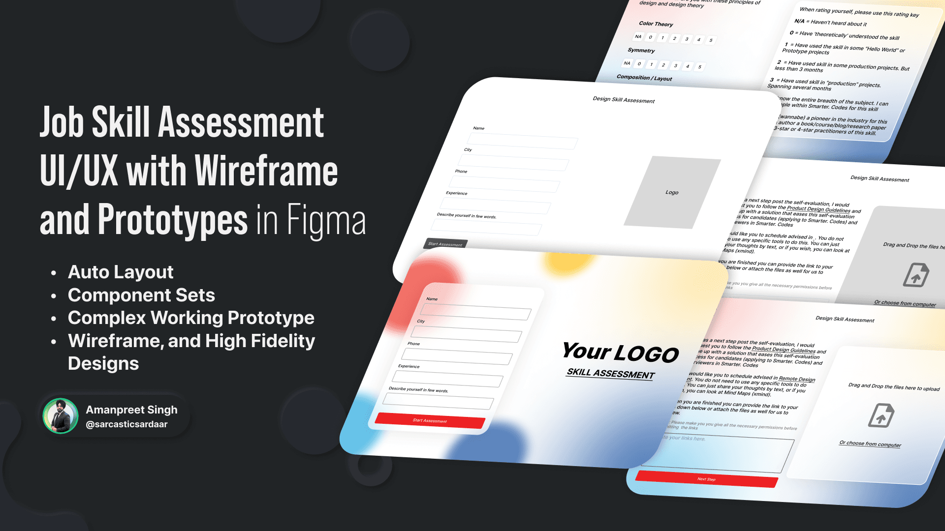 Designer Skill Assessment UI/UX with Wireframe and Prototypes