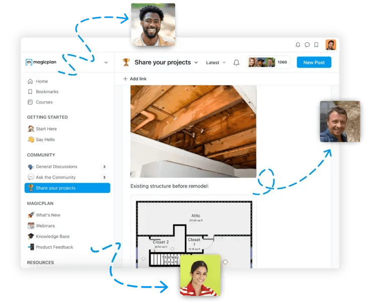 Magic plan industry partners banner featuring logos for Verisk, IICRC, RIA, and Disasters Expo.