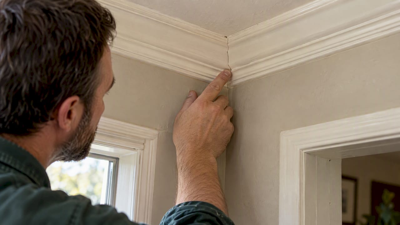 Small crack along painted crown molding seam